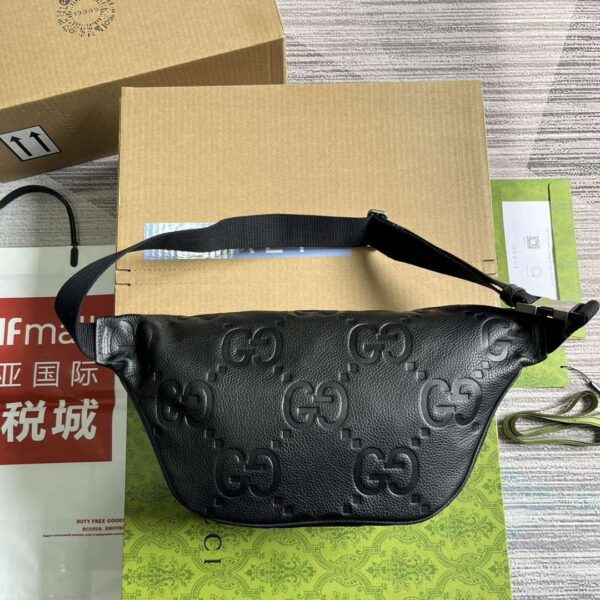 Replica Gucci 645093 Jumbo GG Belt Bag Black 3