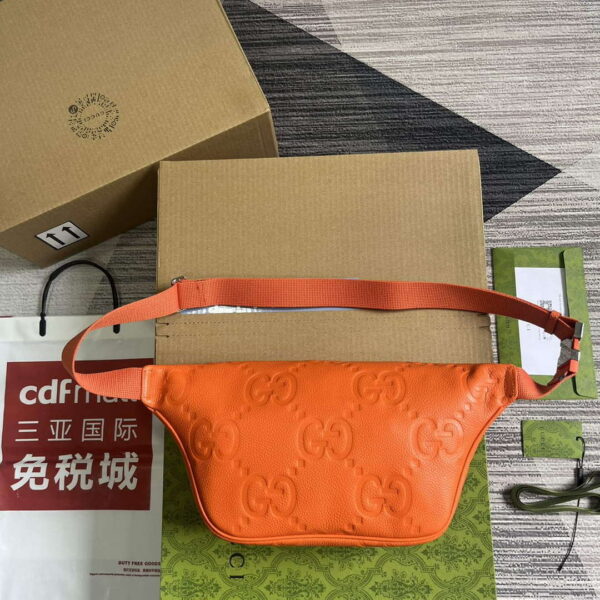 Replica Gucci 645093 Jumbo GG Belt Bag Orange 3