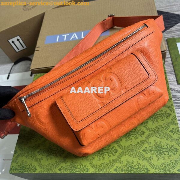 Replica Gucci 645093 Jumbo GG Belt Bag Orange 5