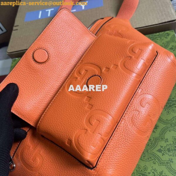 Replica Gucci 645093 Jumbo GG Belt Bag Orange 8