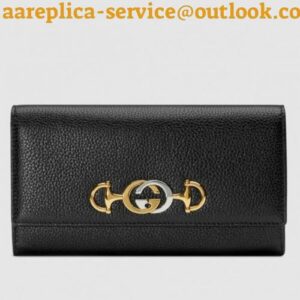 Replica Gucci Zumi Grainy Leather Continental Wallet 573612 2019