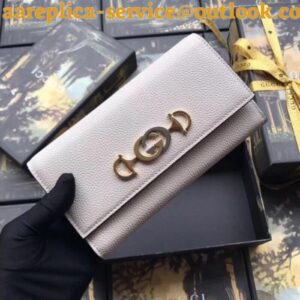 Replica Gucci Zumi Grainy Leather Continental Wallet 573612 White 2019 2