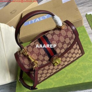 Replica Gucci 651055 Ophidia GG small top handle bag Wine Red 2