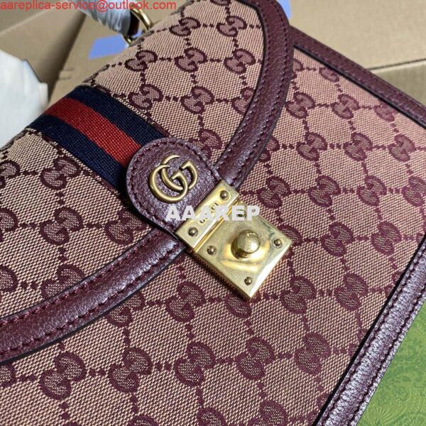 Replica Gucci 651055 Ophidia GG small top handle bag Wine Red 7