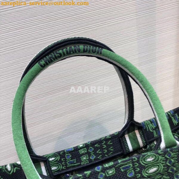 Replica Dior Book Tote Green Animals Embroidered Canvas Bag M1286 7