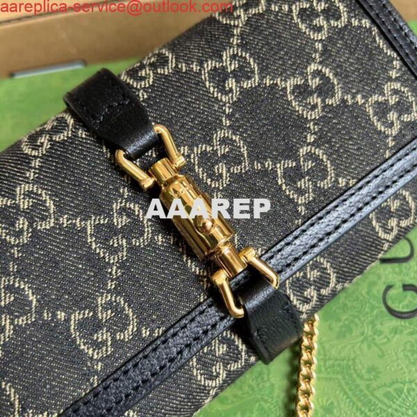 Replica Gucci 652681 Jackie 1961 GG Chain Wallet Black 7