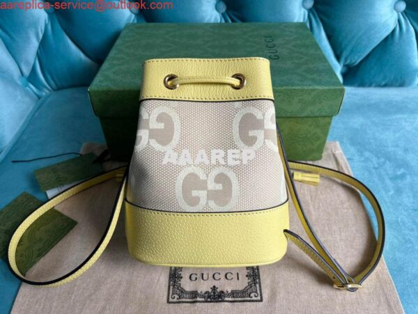 Replica Gucci 550620 Ophidia jumbo GG mini bucket bag yellow 3