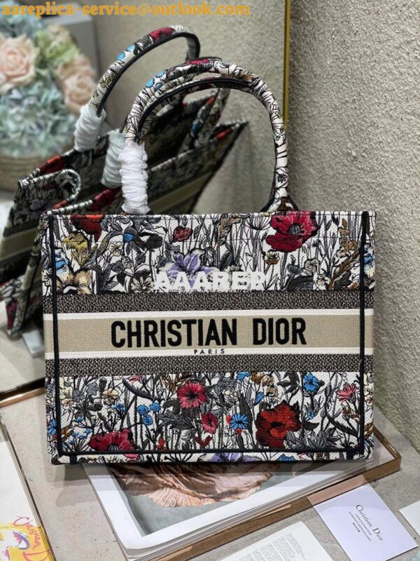 Replica Dior Book Tote M1286 Multicolor Mille Fleurs Embroidery 4