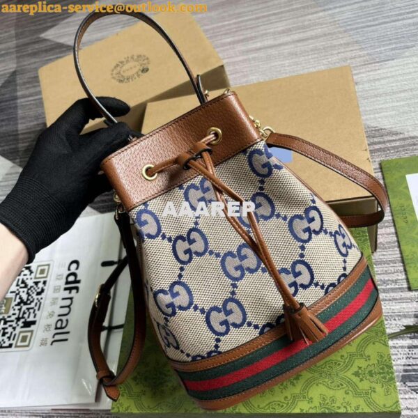 Replica Gucci 550621 Ophidia Small GG Bucket Bag Brown 5