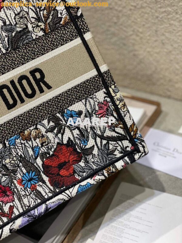 Replica Dior Book Tote M1286 Multicolor Mille Fleurs Embroidery 10