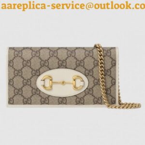 Replica Gucci Horsebit 1955 White Wallet With Chain