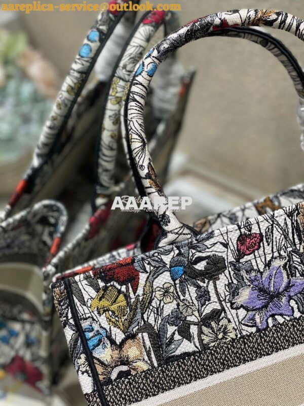 Replica Dior Book Tote M1286 Multicolor Mille Fleurs Embroidery 12