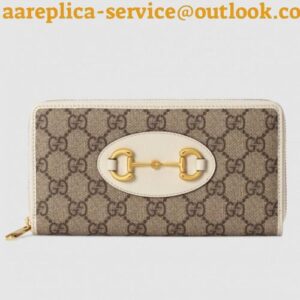 Replica Gucci Horsebit 1955 White Zip Around Wallet