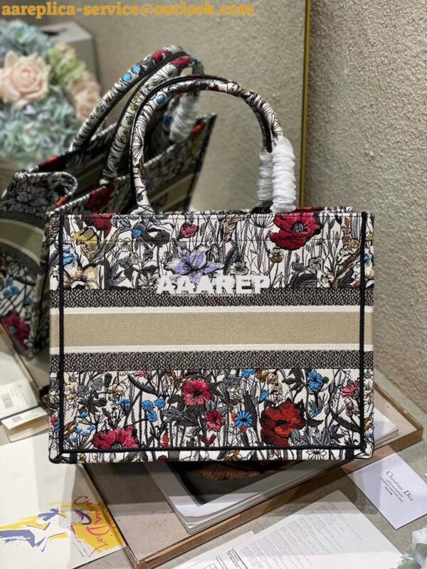 Replica Dior Book Tote M1286 Multicolor Mille Fleurs Embroidery 15