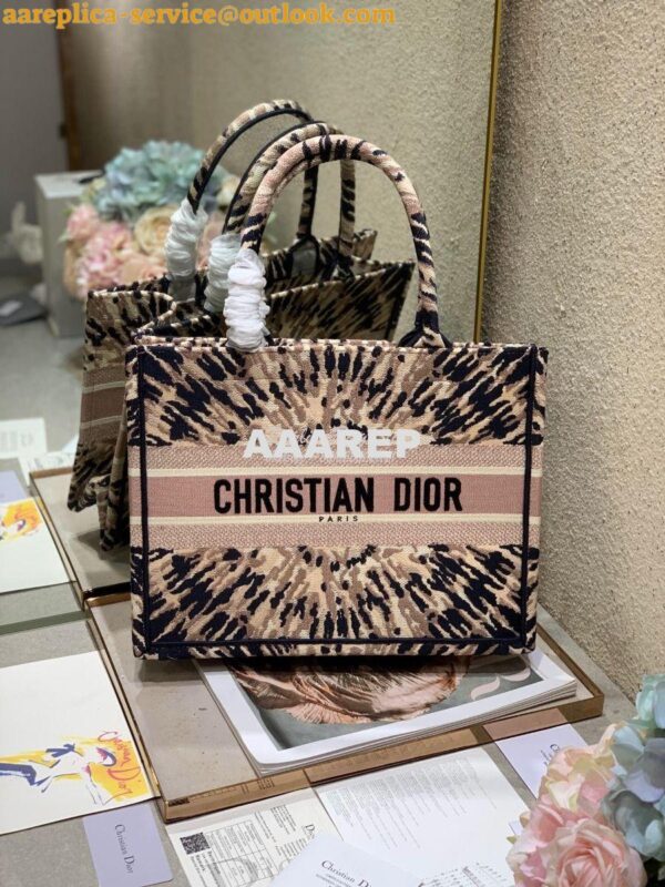 Replica Dior Book Tote M1286 Multicolor Tie & Dior Embroidery 5