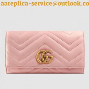 Replica Gucci Light Pink GG Marmont Continental Wallet