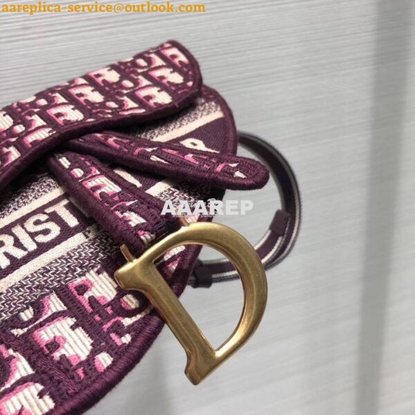 Replica Dior Burgundy Saddle Dior Oblique Pouch Belt S5632 6