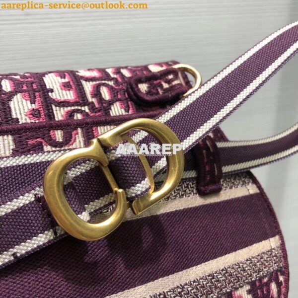 Replica Dior Burgundy Saddle Dior Oblique Pouch Belt S5632 8