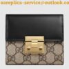 Replica Gucci Padlock GG Canvas and Calfskin Continental Chain Wallet 453506 Black 2