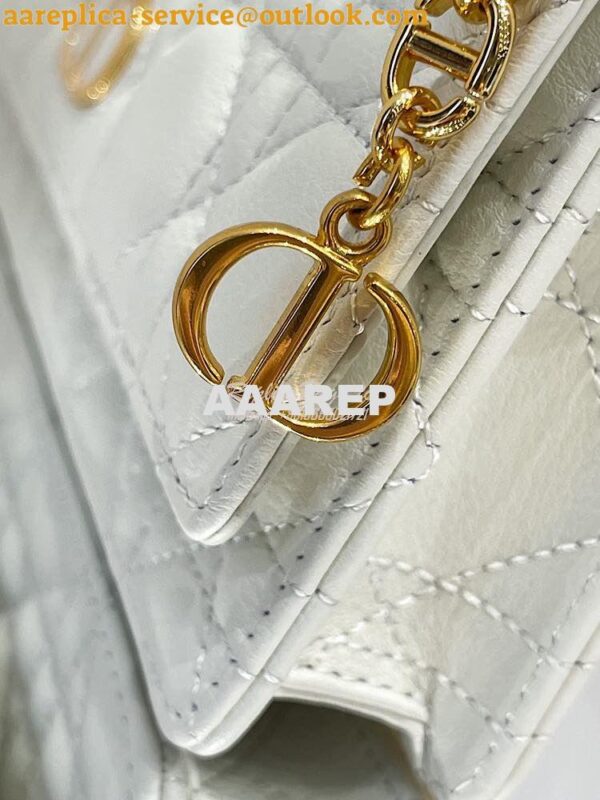 Replica Dior Caro Belt Pouch With Chain in Latte Supple Cannage Calfsk 4