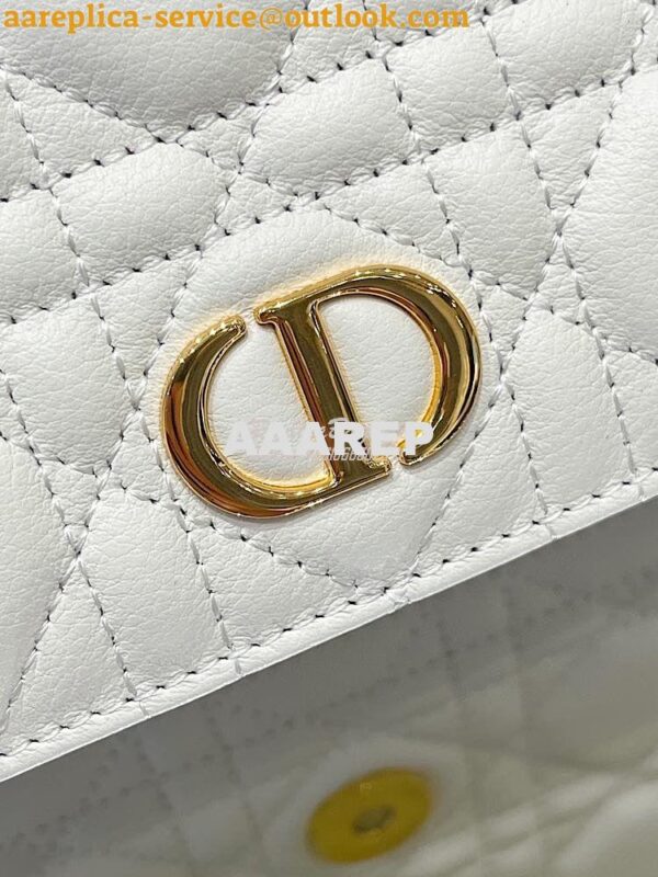 Replica Dior Caro Belt Pouch With Chain in Latte Supple Cannage Calfsk 5