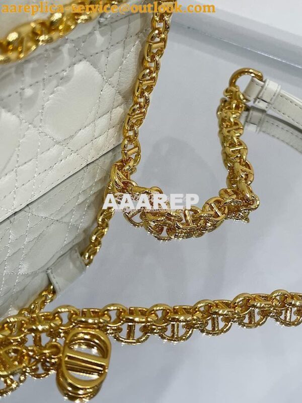 Replica Dior Caro Belt Pouch With Chain in Latte Supple Cannage Calfsk 6