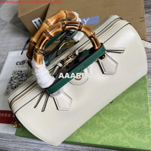Replica Gucci 655663 Gucci Diana Japan Limited Small Top Handle Bag White 5