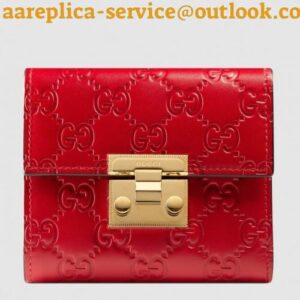 Replica Gucci Padlock Wallet In Red Signature Leather