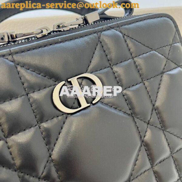 Replica Dior Caro Box Bag With Chain Black Quilted Macrocannage Calfsk 4