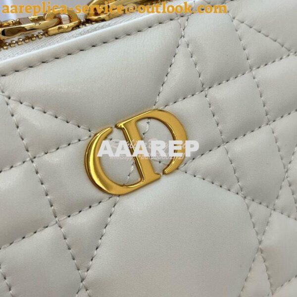 Replica Dior Caro Box Bag With Chain Latte Quilted Macrocannage Calfsk 4