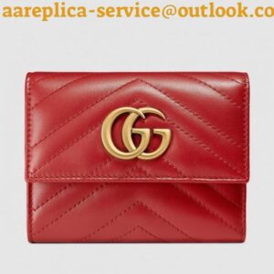 Replica Gucci Red GG Marmont Matelasse Wallet