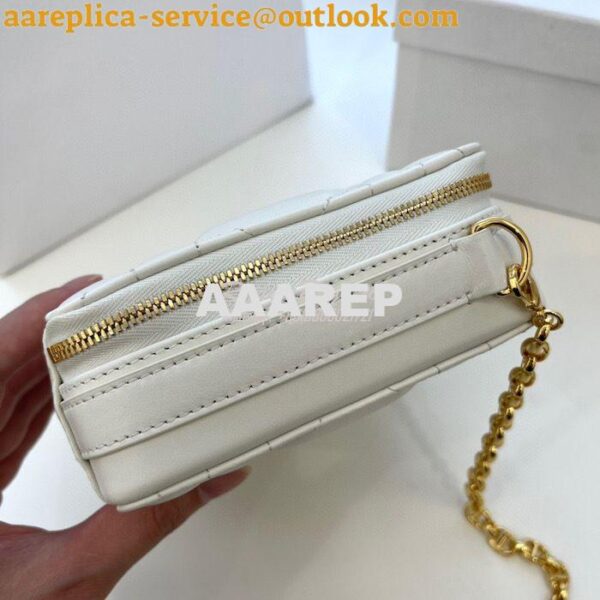 Replica Dior Caro Box Bag With Chain Latte Quilted Macrocannage Calfsk 7