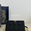 Replica Dior Caro Colle Noire Clutch With Chain Latte Cannage Lambskin 2