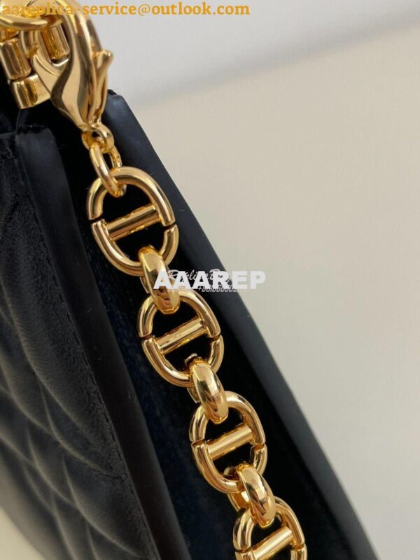 Replica Dior Caro Colle Noire Clutch With Chain Black Cannage Lambskin 8