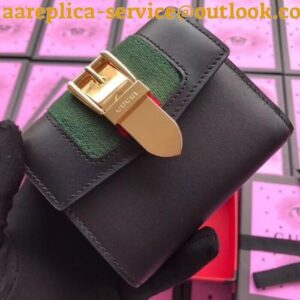 Replica Gucci Sylvie Flap Wallet In Black Leather 2