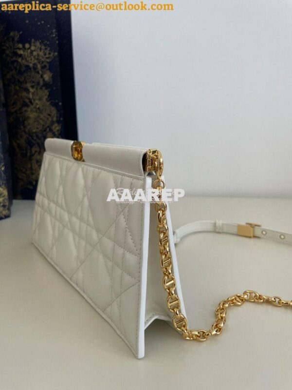 Replica Dior Caro Colle Noire Clutch With Chain Latte Cannage Lambskin 5