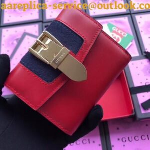 Replica Gucci Sylvie Flap Wallet In Red Leather 2