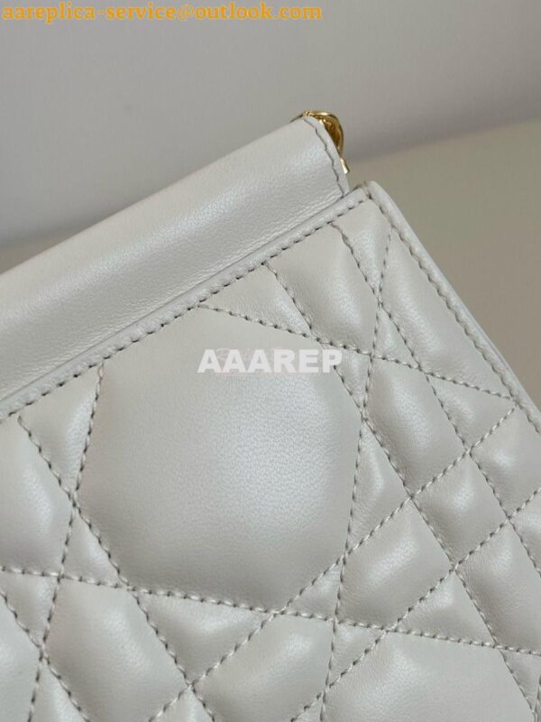 Replica Dior Caro Colle Noire Clutch With Chain Latte Cannage Lambskin 13