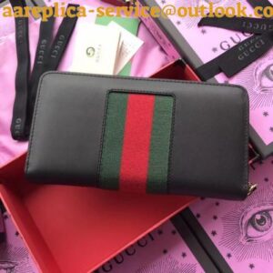 Replica Gucci Sylvie Zip Around Wallet In Black Leather 2