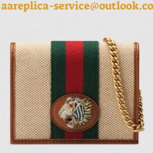 Replica Gucci Vintage Web Rajah Chain Card Case Wallet 573790 2019