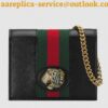 Replica Gucci Vintage Web Rajah Chain Card Case Wallet 573790 2019 2