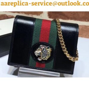 Replica Gucci Vintage Web Rajah Chain Card Case Wallet 573790 2019 2