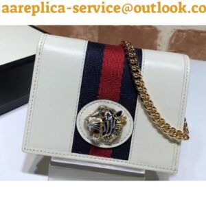 Replica Gucci Vintage Web Rajah Chain Card Case Wallet 573790 2019 2