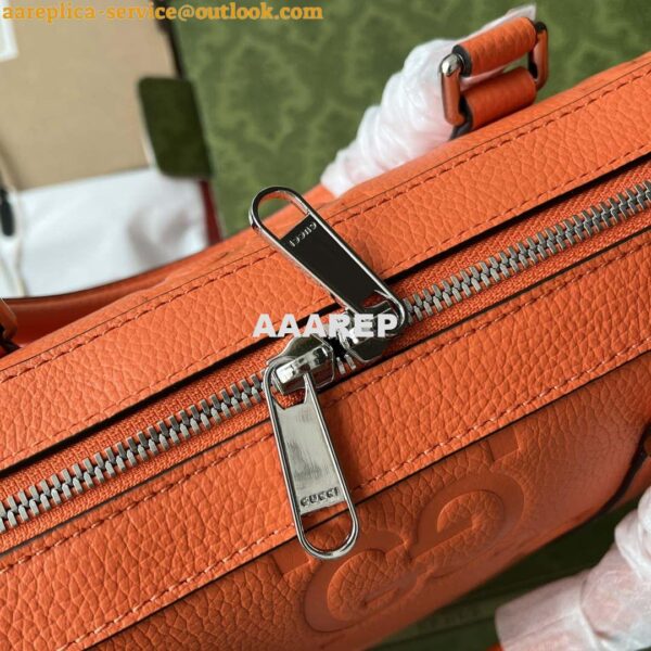 Replica Gucci 658573 Men's Jumbo GG Briefcase Bag Orange 8