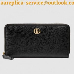 Replica Gucci 456117 GG Marmont leather zip around wallet Black iReplicaBags | Replica Louis Vuitton Bags, Wallets, Shoes, Belts etc