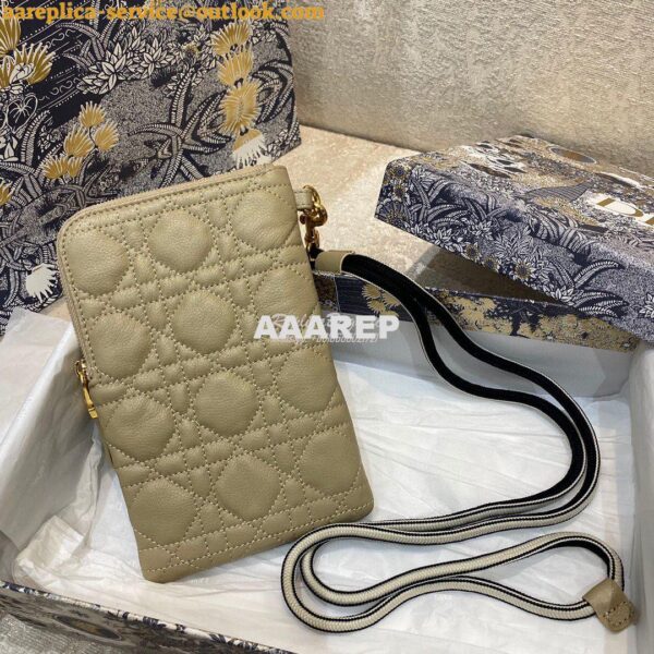 Replica Dior Caro Multifunctional Pouch Beige Supple Cannage Calfskin 8