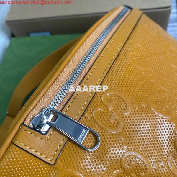 Replica Gucci 658582 GG embossed belt bag Yellow GG embossed leather 6