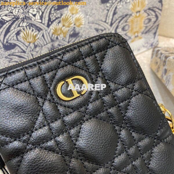 Replica Dior Caro Multifunctional Pouch Black Supple Cannage Calfskin 6