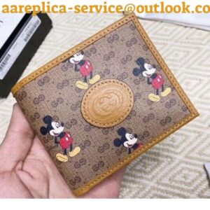 Replica Gucci 602547 Disney x Gucci wallet in Beige/ebony mini GG Supreme canvas 2