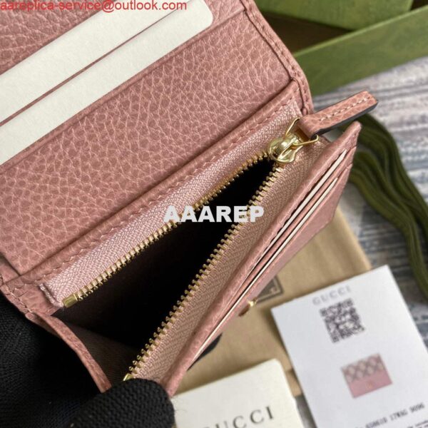 Replica Gucci 658610 GG Marmont Card Case Wallet Pink 8